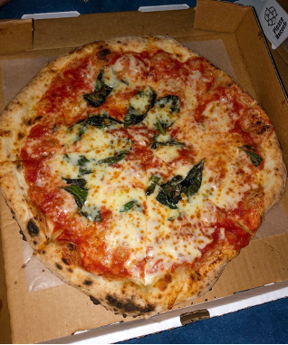close-up of pizza