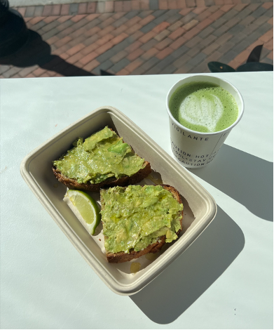 avocado toast and matcha