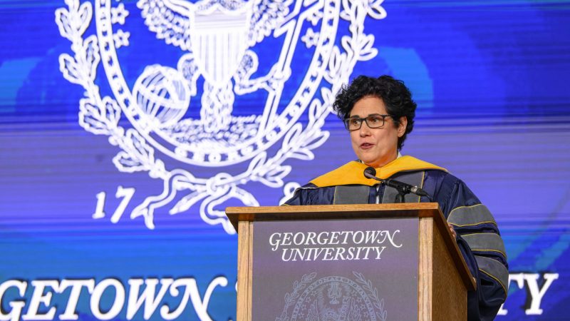 Susan Orsega, senior advisor to the Assistant Secretary for Health and the U.S. Surgeon General, spoke at the School of Nursing&#039;s commencement ceremony.