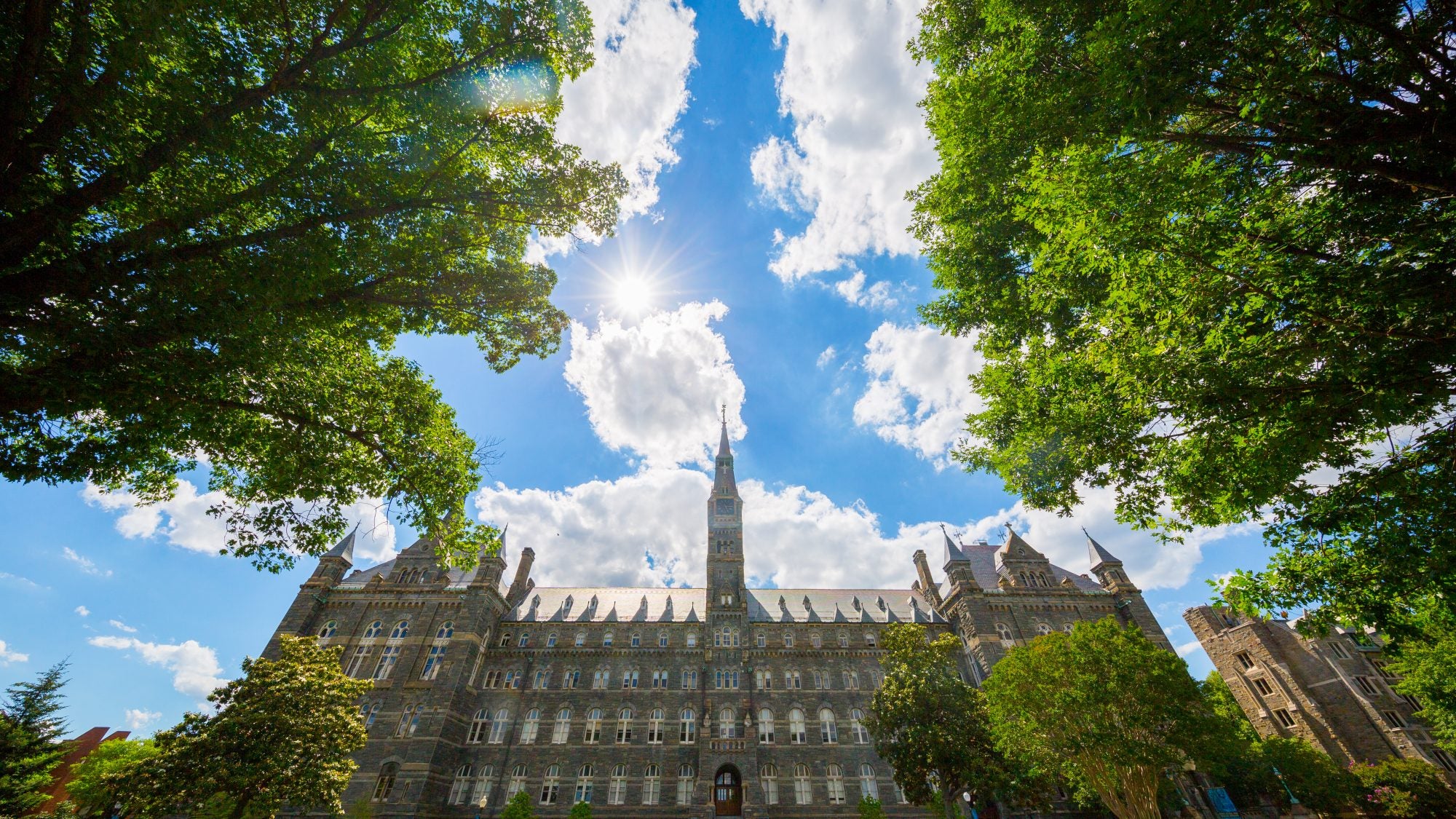 Healy Hall on a sunny day