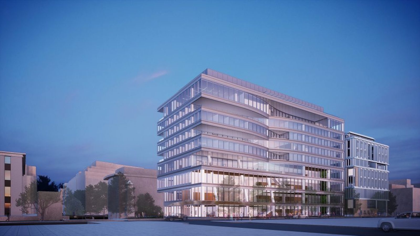 A rendering of the new 200,000-square-foot, state-of-the art academic building on the Georgetown Law campus and a new architectural landmark for Washington, D.C.&#039;s Capitol Hill neighborhood that an alumnus has donated funds for.