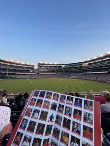Baseball program overlooking the view of Nationals Ballpark