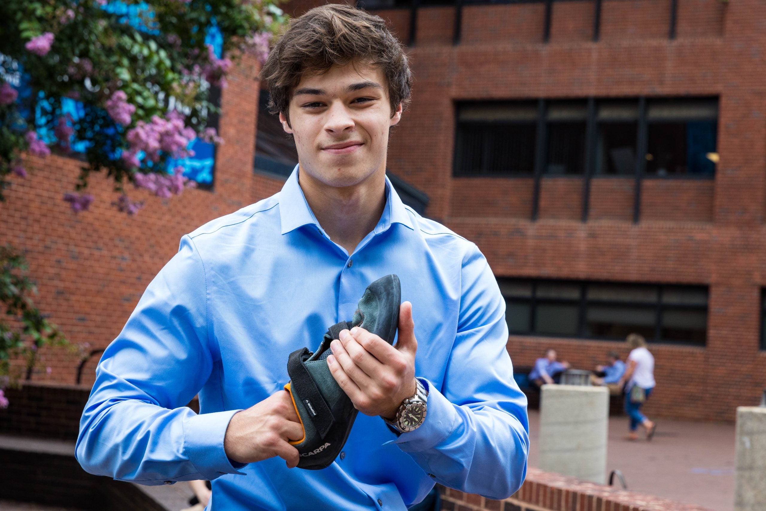 Maxim Zeidman holding a shoe