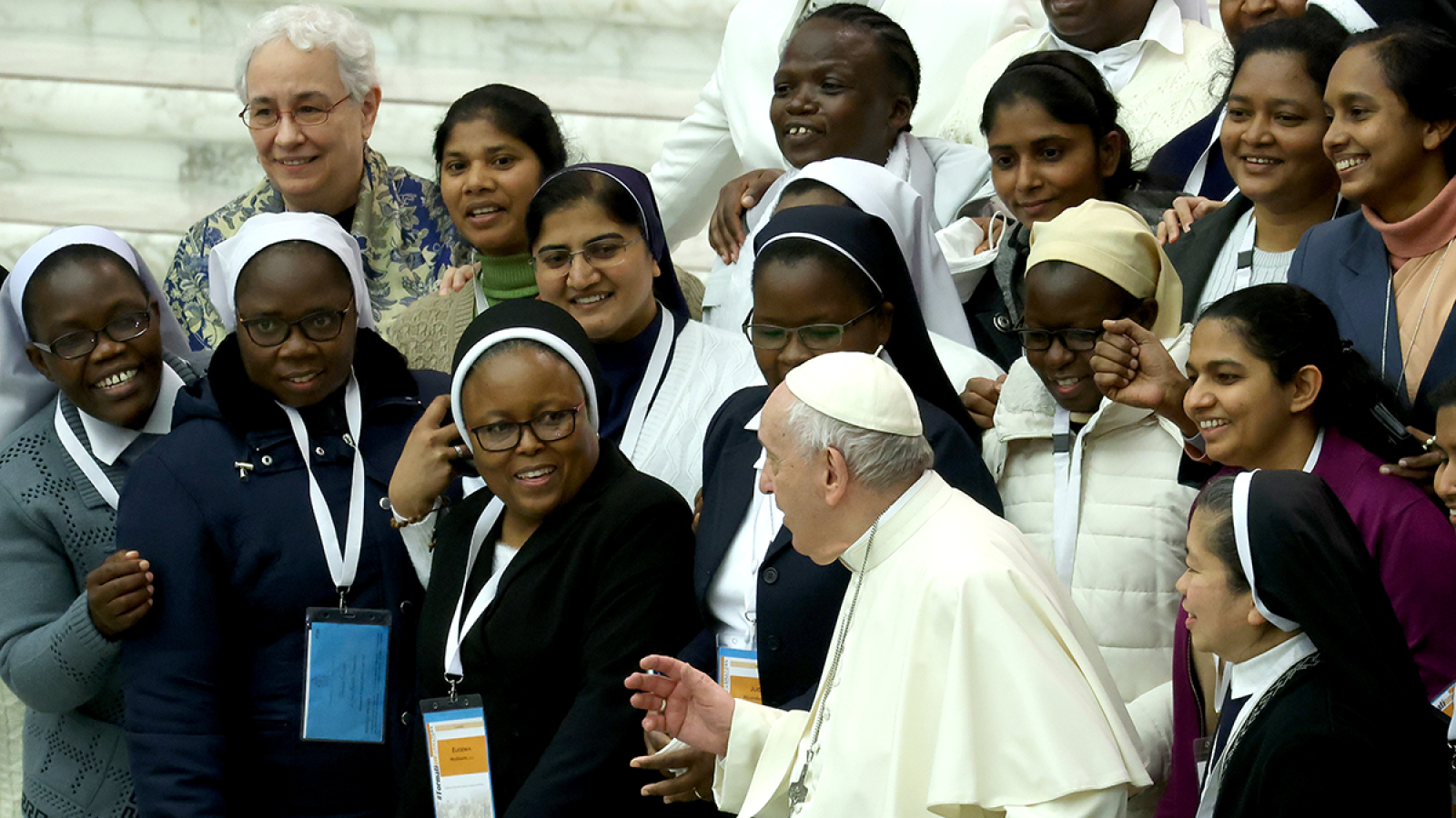 Pope Francis with group of Catholic Sisters