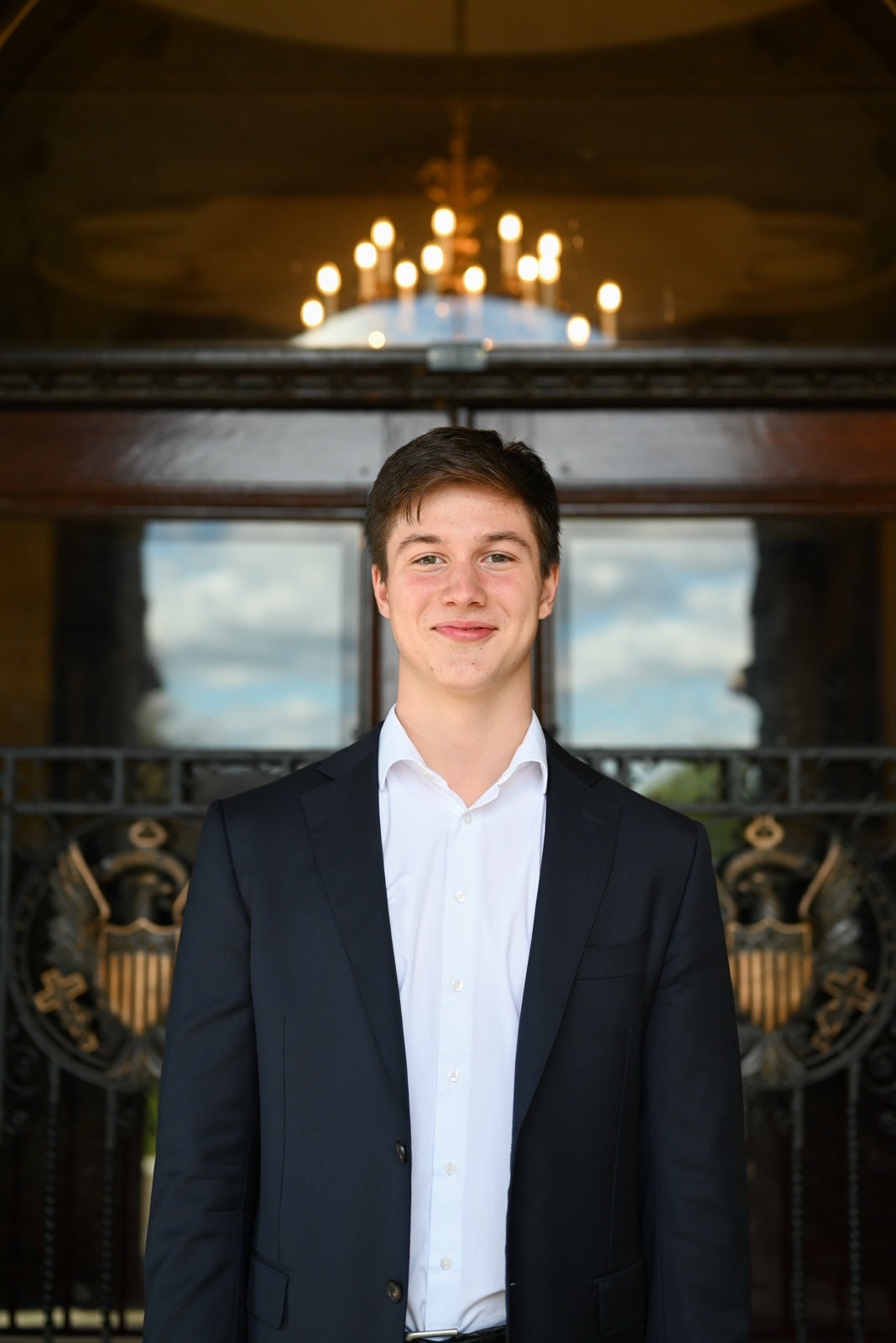 Portrait of Kyryl Myronenko in a shirt and blazer