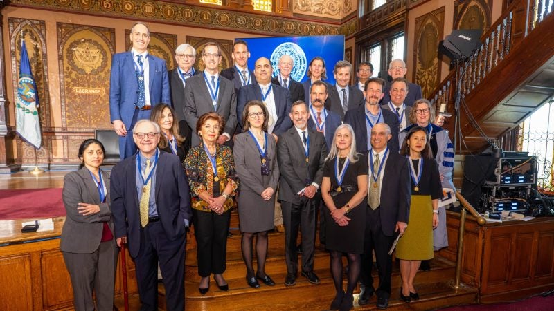 A group photo of faculty members who&#039;ve served for 20 years at Georgetown.