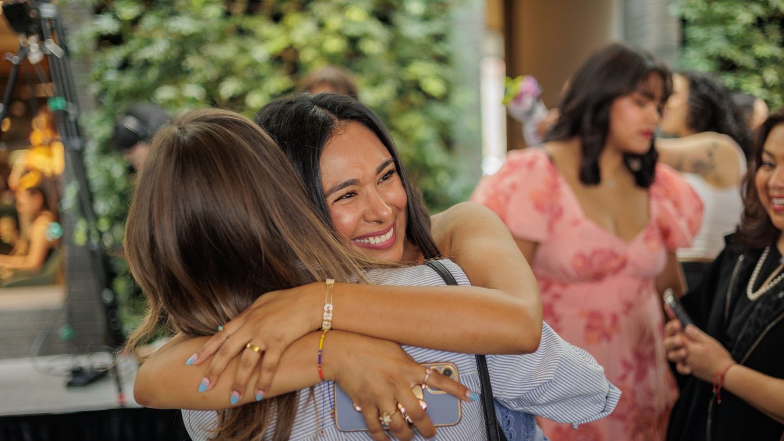 A woman hugs another with a big smile on her face during Georgetown&#039;s Match Day.