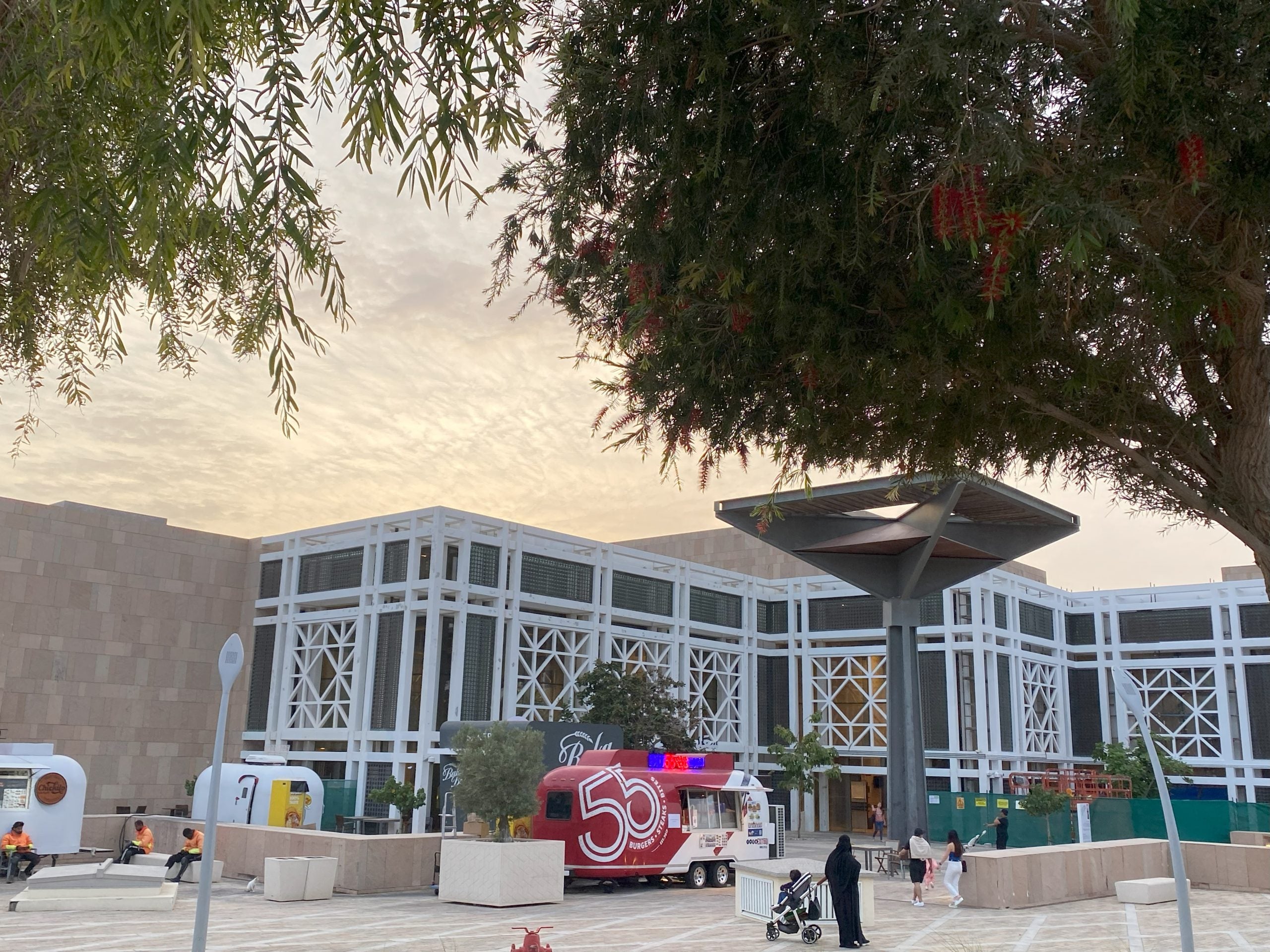 Farmer's market at sunset