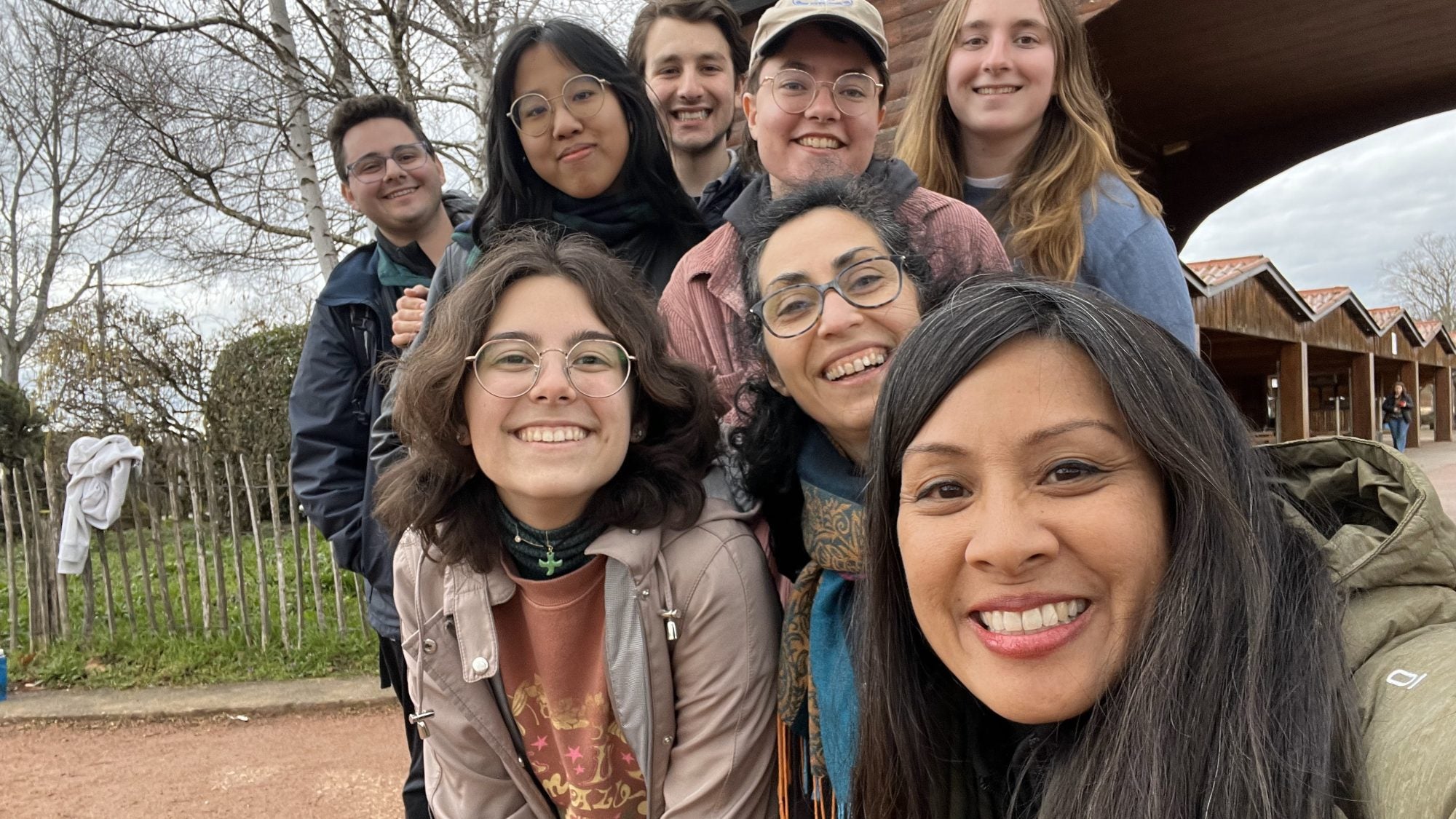 A selfie of a group of young people in Taize