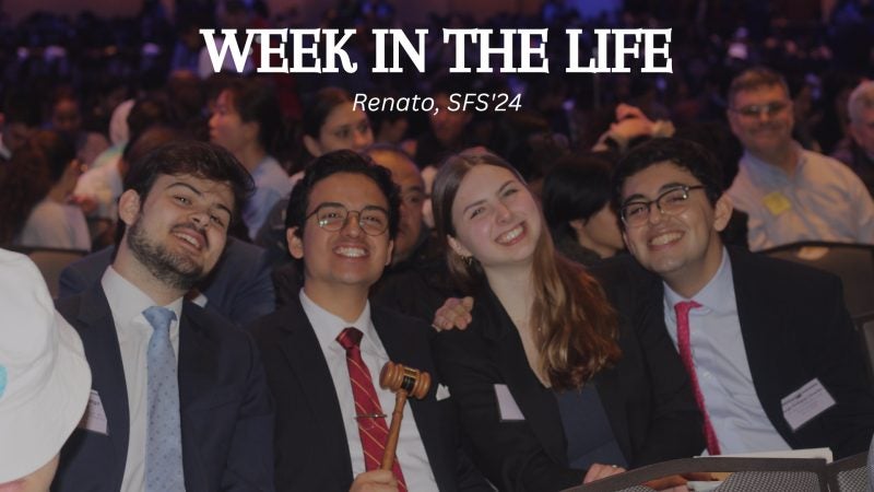 Renato with his friends with the text &quot;A Week in the Life&quot;