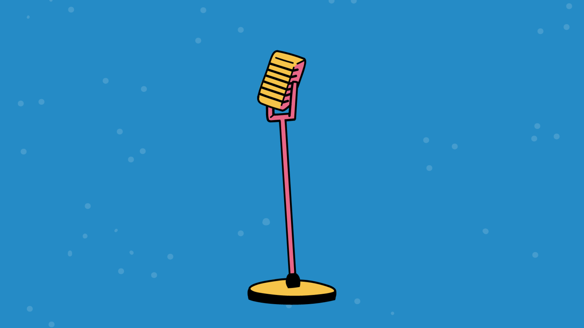Illustration of a microphone on a stand