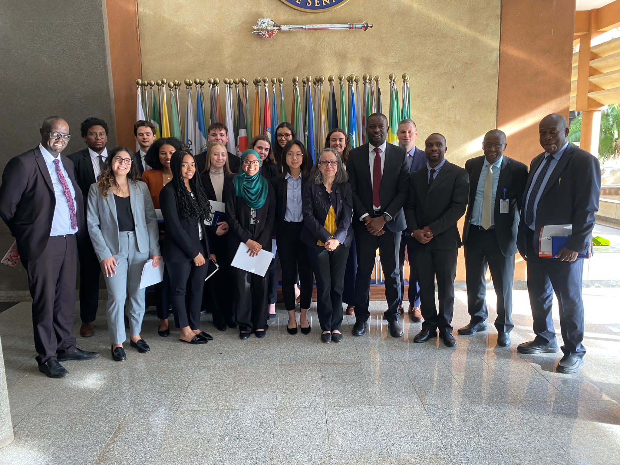 A group of students at the Kenyan Parliament