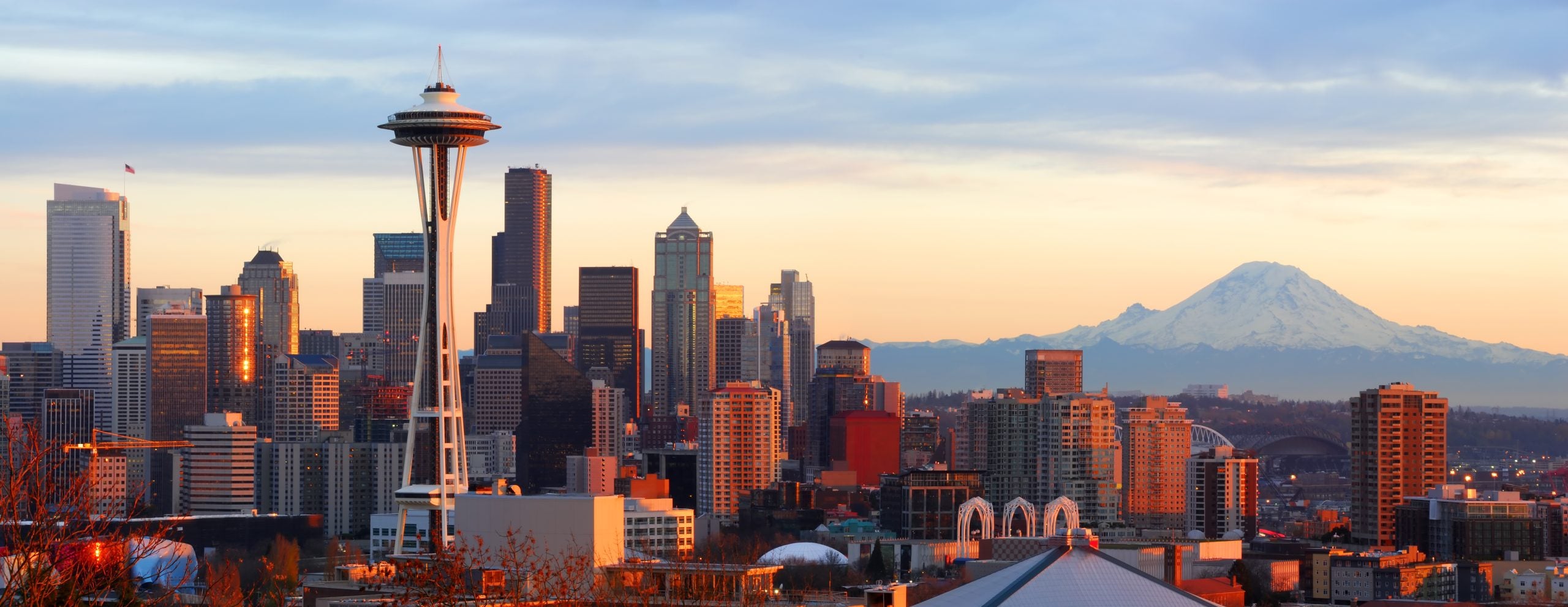Seattle skyline during a sunset