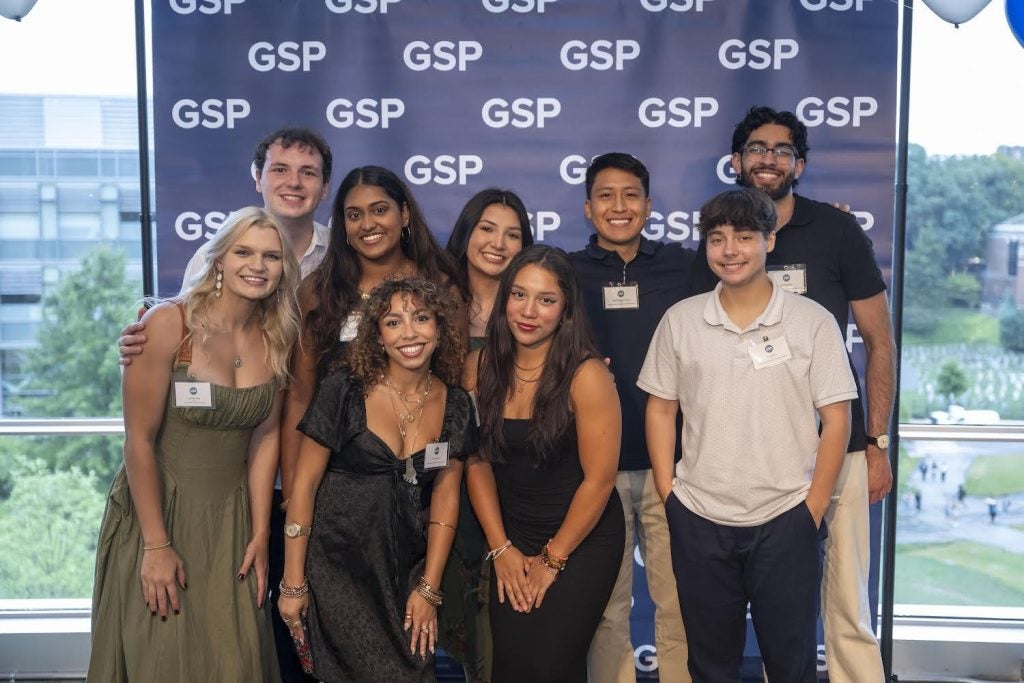 Students in front of a GSP sign