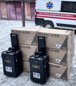 Portable power units with boxes