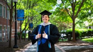 Labranche in graduation regalia