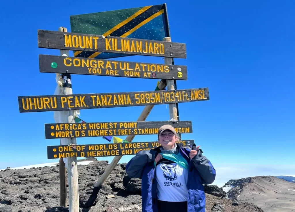 Abbey Schiller (C'25) on Mt. Kilimanjaro