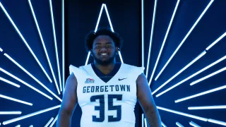 VeRon Garrison (B&#039;25) in a GU football uniform