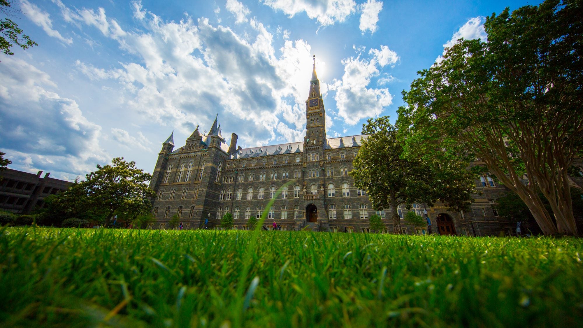 Healy Hall on a sunny day