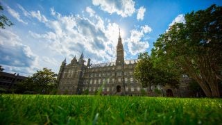 Healy Hall on a sunny day