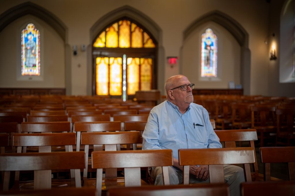 ray Kemp inside Dahlgren Chapel