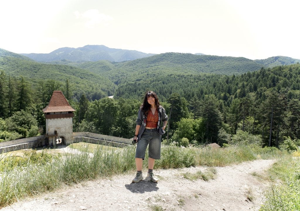 Young Asian woman in the Romanian countryside