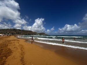 A Maltese beach on a clear day