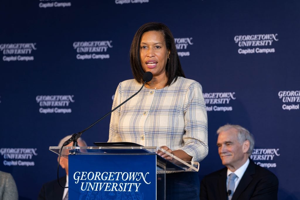 Mayor Bowser speaks at an event
