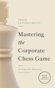 A beige book cover with the title "Mastering the Corporate Chess Game"