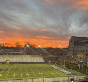 Georgetown football field at sunset