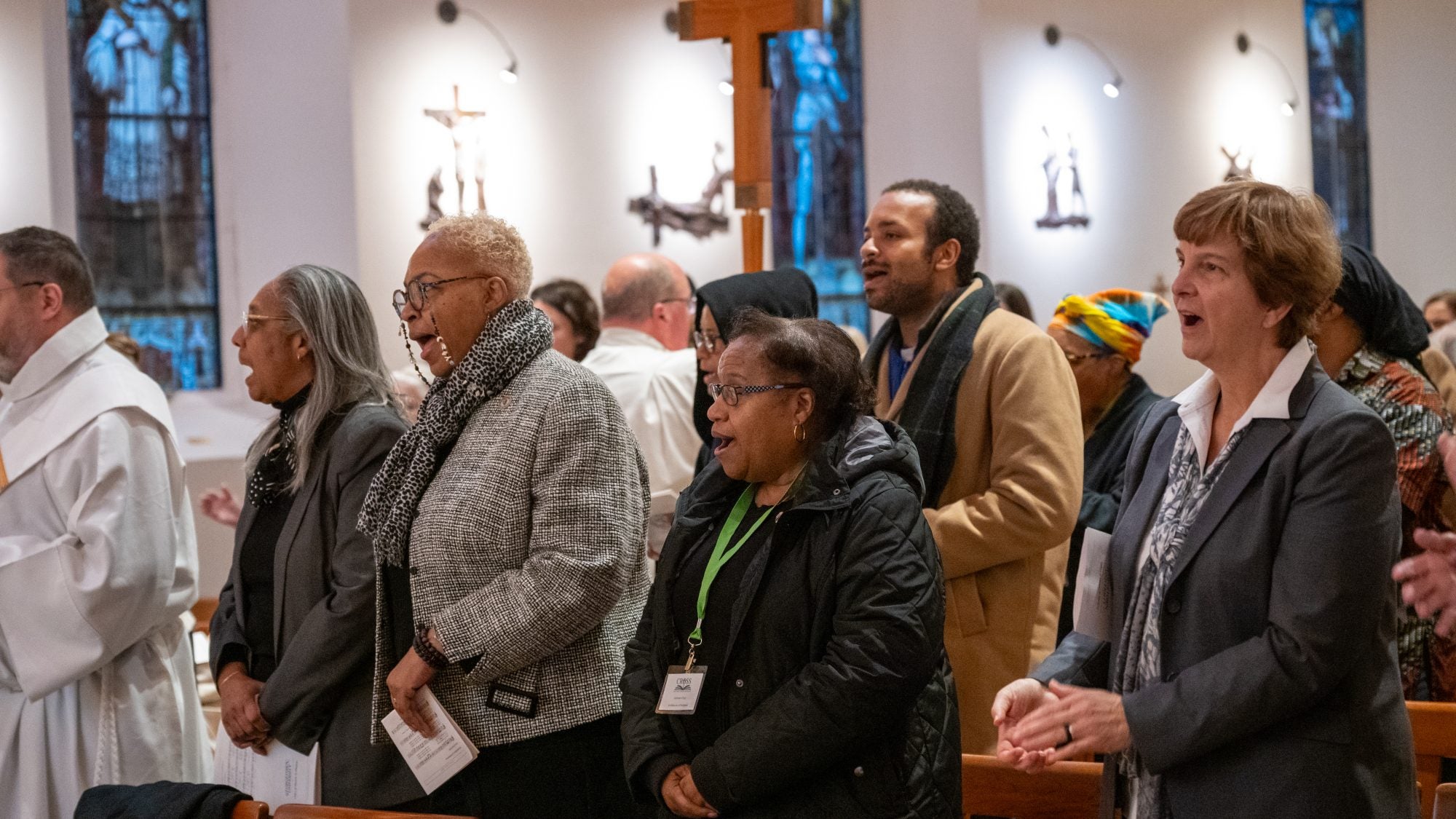 A group of people in Dahlgren Chapel