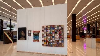 Student art is on display at a library exhibit