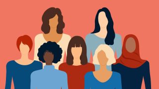 Illustration of seven women of various races