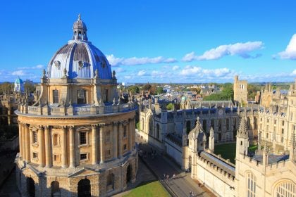 Oxford University&#039;s skyline with a close-up of its dome