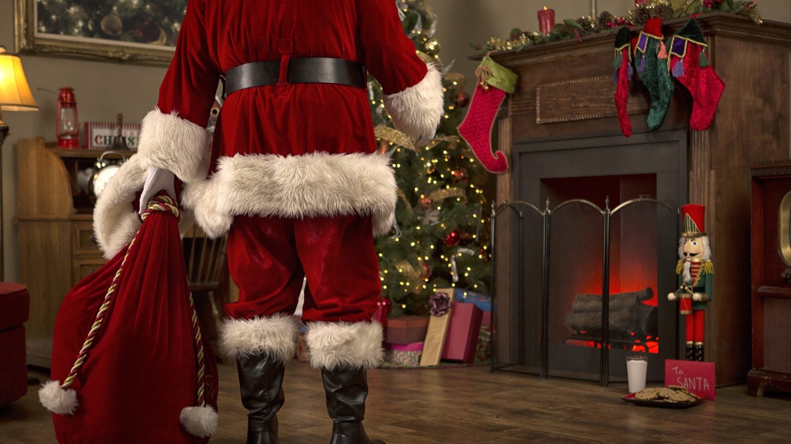 Santa Claus Delivering Presents