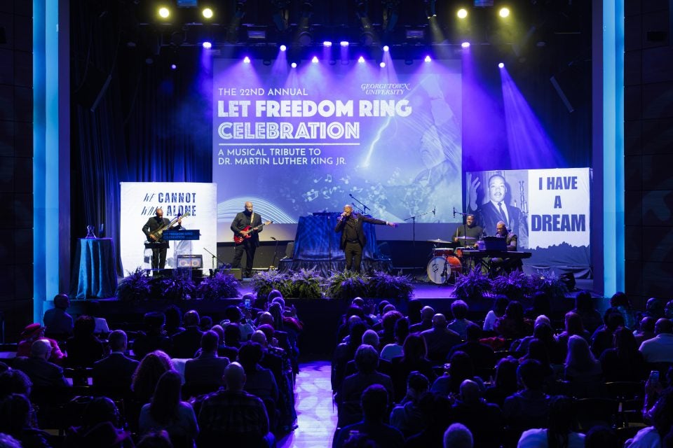 A group of performers on stage