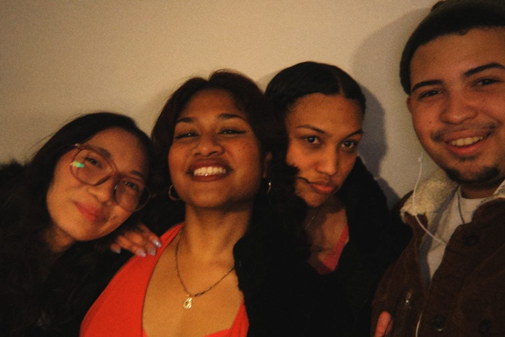 Students smile for a selfie