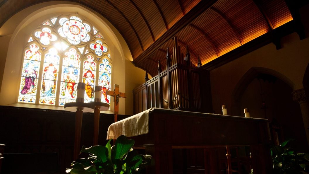 Interior of altar in Dahlgren Chapel