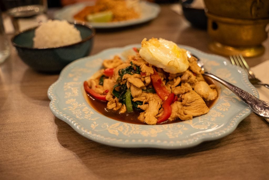 Plate of Thai food