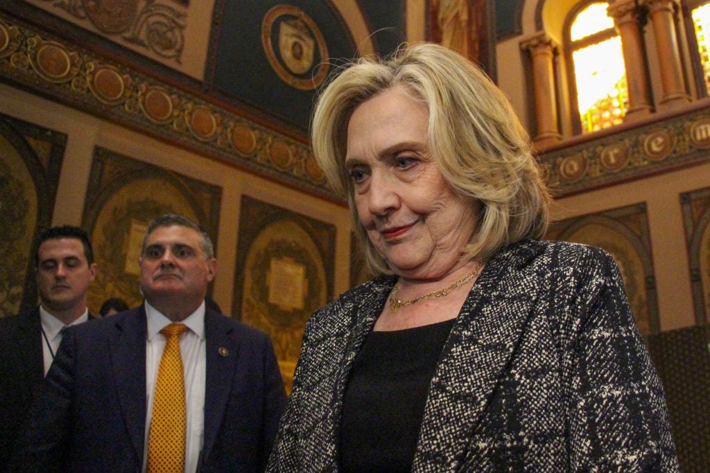 Hilary Clinton in Gaston Hall