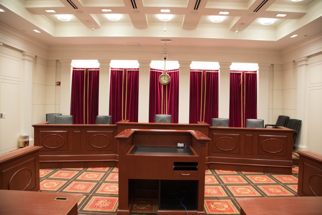 Moot court room interior