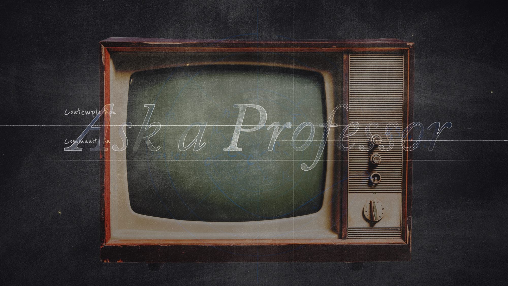 Old style TV with Ask a Professor branding