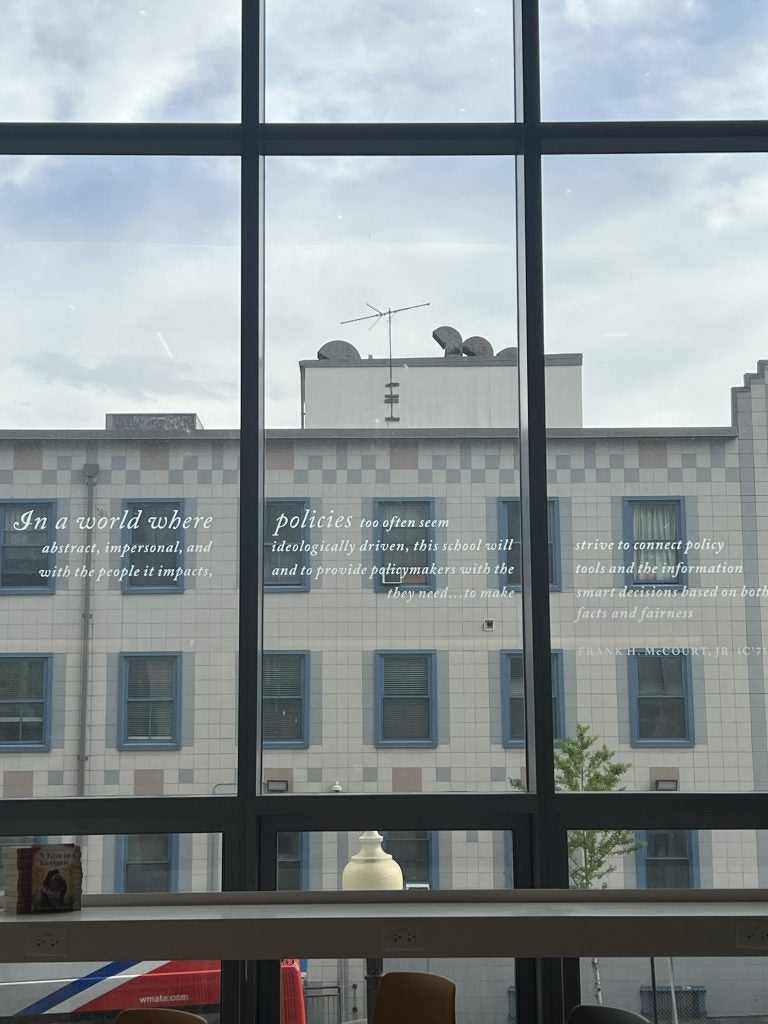 Exterior of building viewed from inside