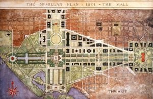 A park plan of Washington, DC, from 1901
