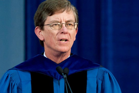 James J. O'Donnell speaks to an audience in a closeup photo.