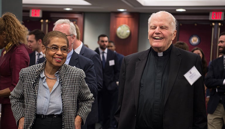 DC Delegate Eleanor Norton Holmes and Father Charles L. Currie, S.J.