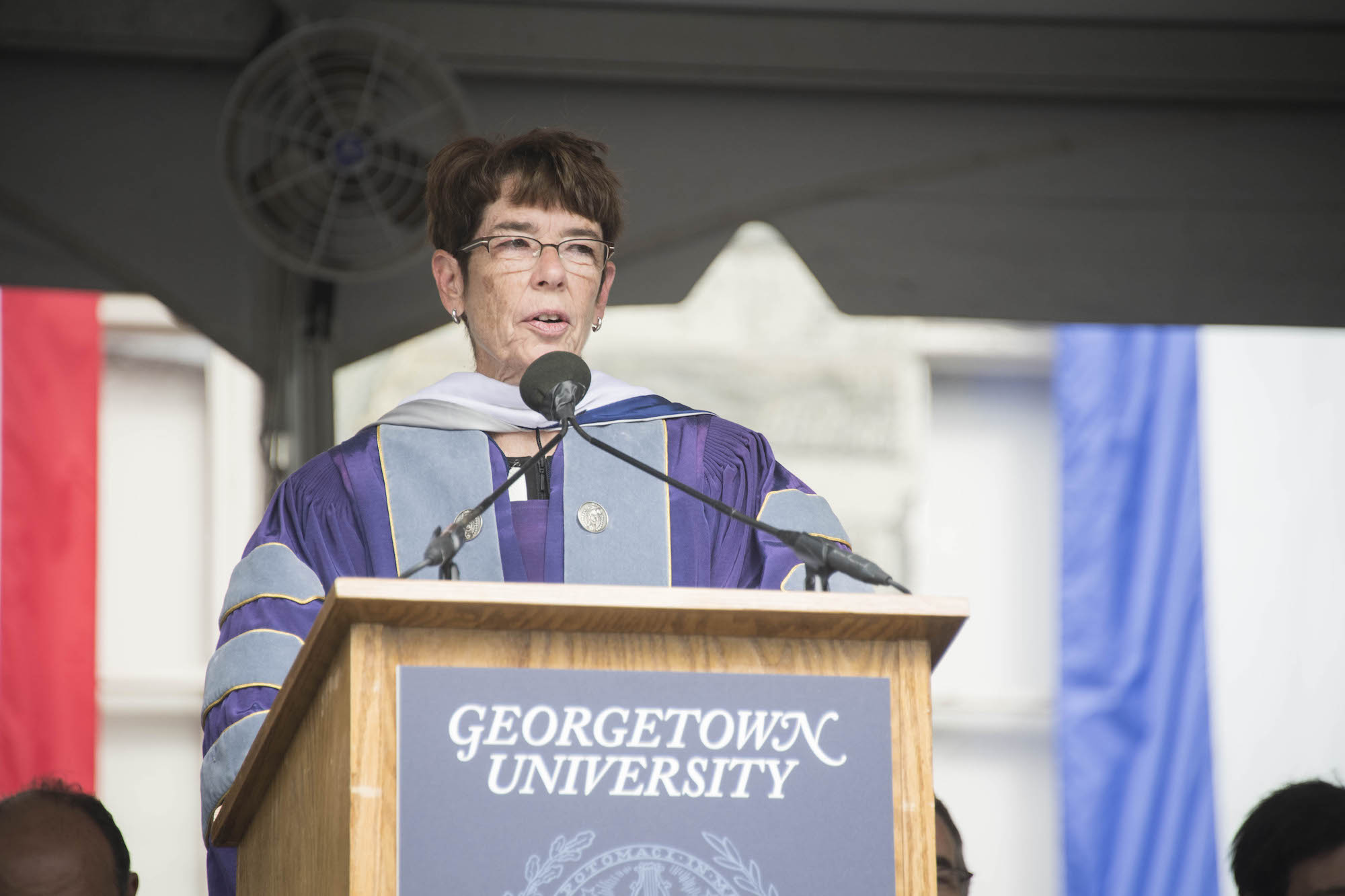 Sister Mary Scullion addresses graduates of Georgetown College 