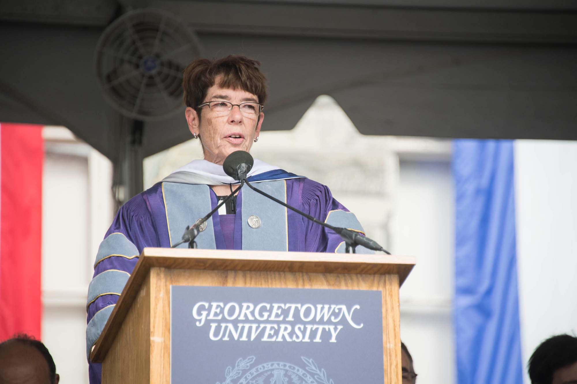 Sister Mary Scullion addresses graduates of Georgetown College 