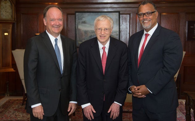 John J. DeGioia, George Akerlof and Edward Montgomery