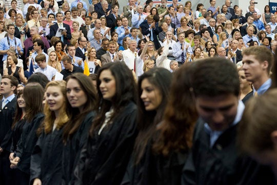 Crowd of students and families at 2012 Senior Convocation